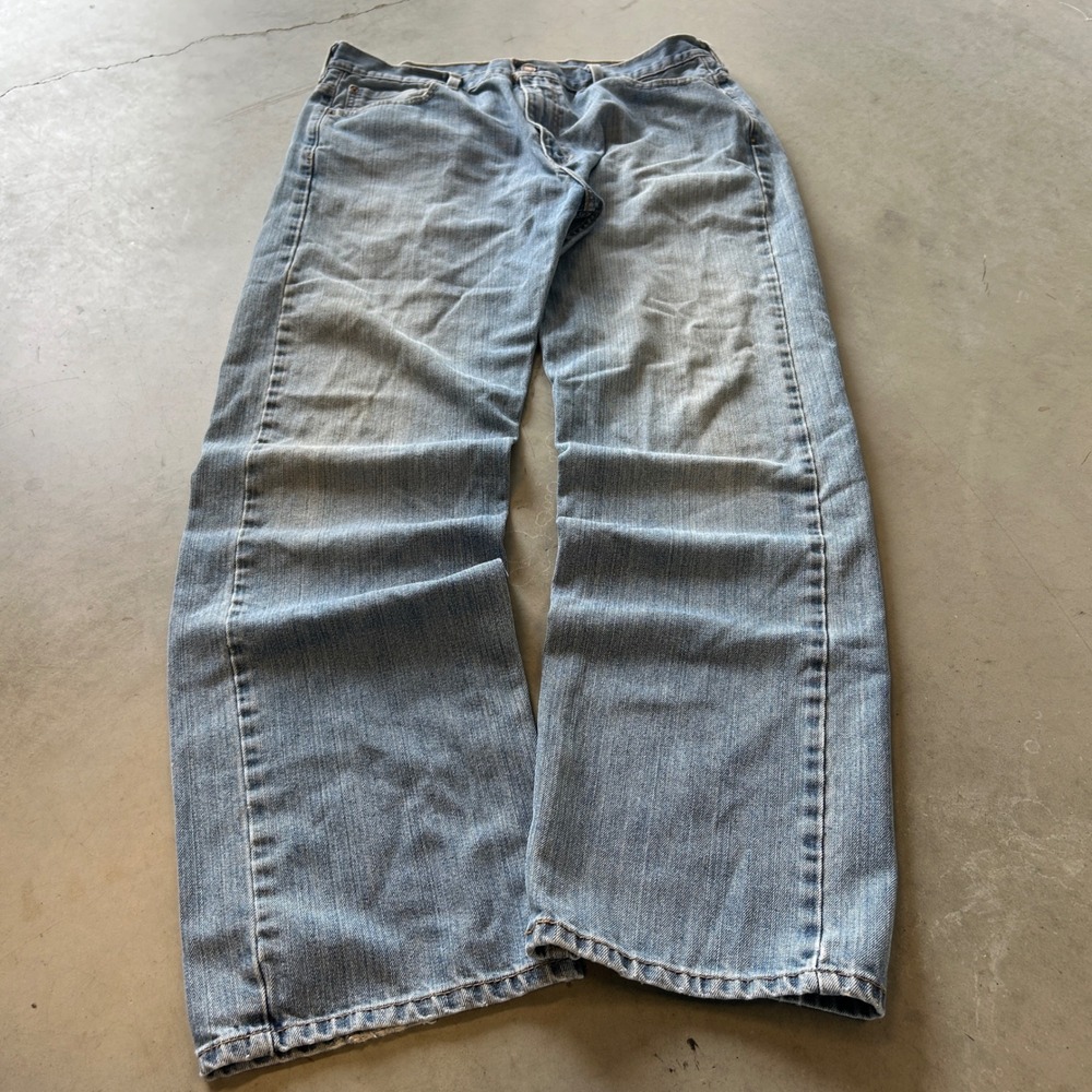 Levis 569 Loose Straight Jeans Light Wash Denim 34x34 Mens Blue Pants
